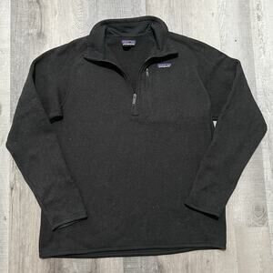 Patagonia Better Sweater 1/4 Zip Mens Black Fleece Outdoor Casual Hike Pull Over